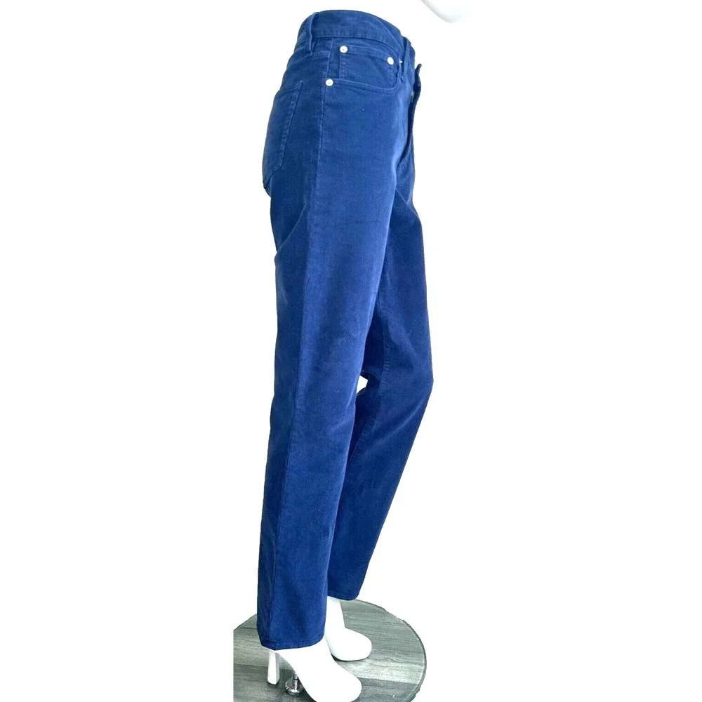 J Crew Re-Imagined Corduroy Pants Slim Straight Stretch Blue Size 29 T 8 EUC